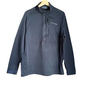 FORLOH Men’s Polartec Power Grid Fleece 1/2 Zip Pullover XL Black Technical